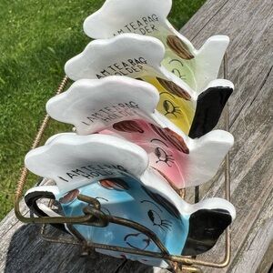 Vintage Tea bag holder ceramic set.